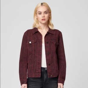 Dark Maroon Blank Jean Jacket